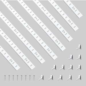 Adjustable Shelf Bracket 40 Inch 8 Pack Shelf White Pilaster Strips Shelf Rail Shelf Track Adjustable Wall Shelves Shelf Standards and Supports for Cabinet Closet Organization