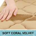 OLANLY Memory Foam Toilet Rugs U-Shaped 24x20, Ultra Soft and Absorbent Bathroom Rugs, Non-Slip, Comfortable, Machine Washable Contour Bath Mat for Toilet Base, Home Decor Accessories, Beige
