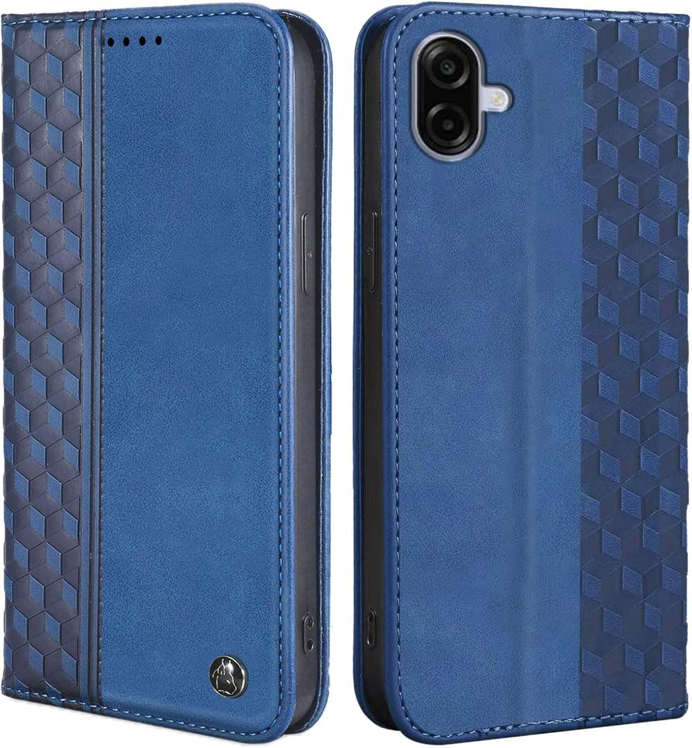 Wallet Case for Samsung Galaxy A07/A06 5G 6.7 inch 2025/2024 - PU Leather Flip Cover with Card Holder Slots, Strong Magnetic Folio Phone Case, Blue
