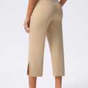 Capri Pants for Women Wide Leg Yoga Capris with Pockets Stretch High Waist Crop Pants Loose Travel (XL)