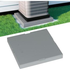 Mini Split Pad for Condenser: Ground Base for Air Conditioner Outdoor Condenser Units, Plastic Equipment Pad for Ductless Minisplit Heat Pump Systems HAVC, Gray, 32'' x 32'' x 3''