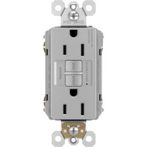 Legrand radiant 1597GRYCCD12 15 Amp GFCI Self Test Decorator Duplex Outlet, Gray (1 Count)