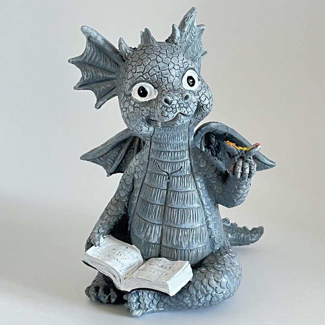 Garden Decoration Statue, Little Dragon Resin Statue, Meditation, Little Dragon (A) 