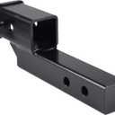 TOPTOW 64121 2-inch Receiver Trailer Hitch Extension Riser with 2-inch Rise/Drop, Solid Shank, 10000lbs Capacity, Anti-Rattle Bolt