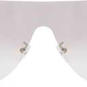 NYS Collection Rimless Oversized Flat Top Shield Sunglasses for Men Women  Aviator Style, 100% UV400 Protection (Clear)