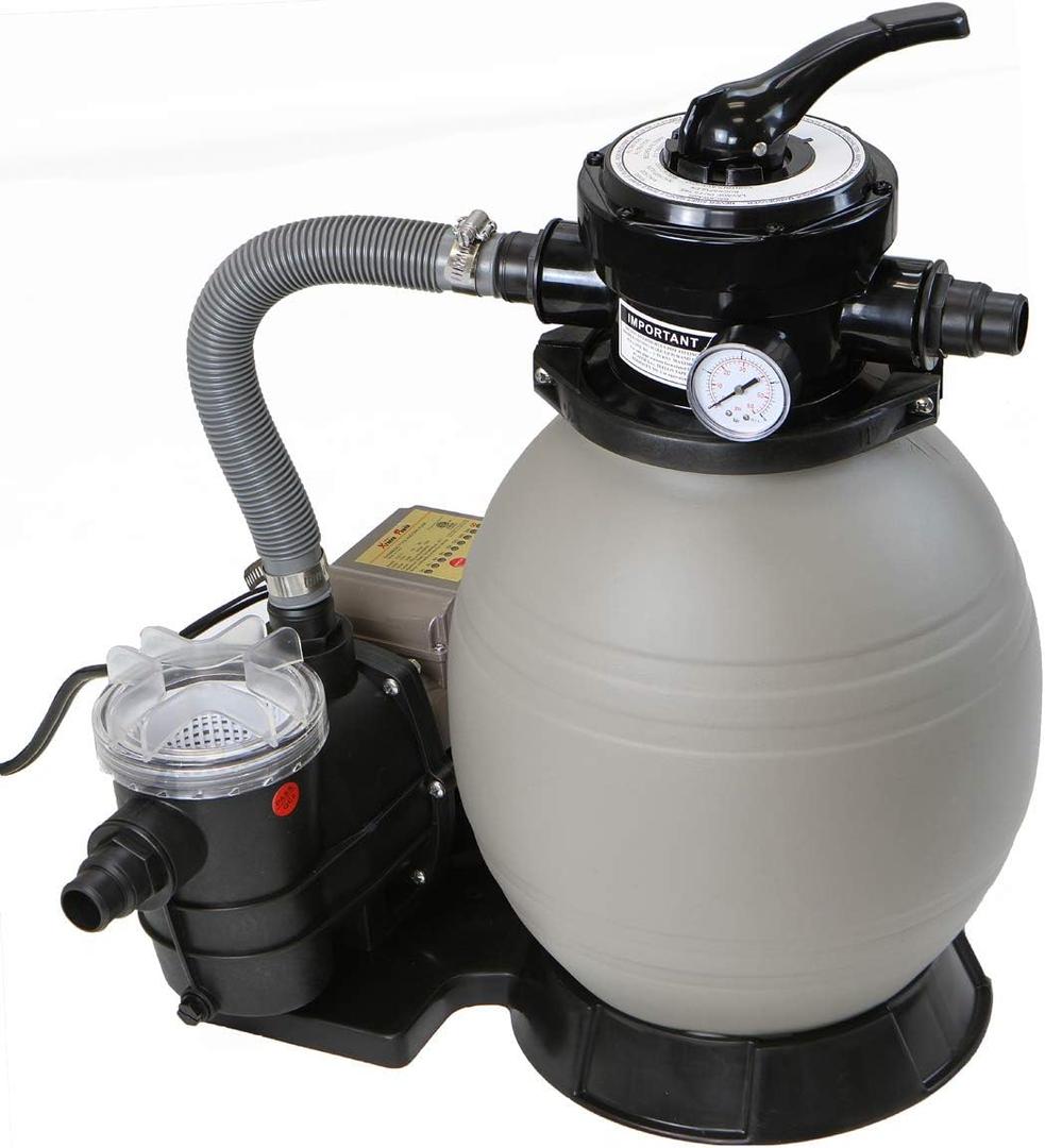 XtremepowerUS 13" Sand Filter with 3/4HP Pool Pump Digital Programmer Timer 2,640 GPH for Above Ground Swimming Pool Pump Set Up To 10,000 Gallons