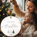 2 x Our First Christmas Together Ornament Gifts for Couple, 2025 Newlyweds Wedding Ornaments for Christmas Tree, Ceramic