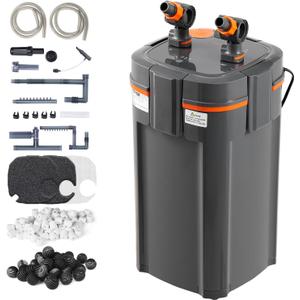 VEVOR Aquarium Filter 238GPH, 3-Stage Canister Filter 55-75 Gallon, Ultra-Quiet Internal Aquarium Filter with UV Protection, Submersible Power Filter with Multiple Function for Fish Tanks, 11W