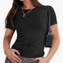 ANRABESS Women’s Short Sleeve Summer T Shirts Crew Neck Slim Fit Basic Tees 2026 Crop Tops Y2k Clothes Outfits, L