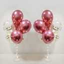 MYZSBRDM 2-Piece Pink Balloon Stand - Pink Balloon Centerpieces for Birthday, Baby Shower, Wedding & Anniversary Table Party Decorations (With Light String)