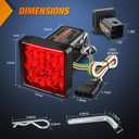 Nilight LED Brake Light Trailer Hitch Cover Square Red Lens Vehicle Tow Hitch Driving Brake Lamp 12 LEDs Brake Tail Lights with 2" Receiver for Towing Truck RV and SUV