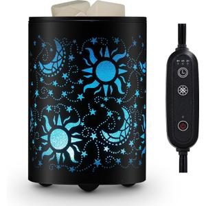 Enaroma Stella Electric Wax Melt Warmer with Timer, 7-Color LED Glitter Night Light & Essential Oil Diffuser – Flameless Scented Wax Melter for Home, Office, and Holiday Decor