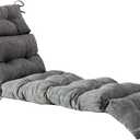 QILLOWAY Indoor/Outdoor Chaise Lounge Cushion, Spring/Summer Seasonal Replacement Cushions. (Charcoal Black/Grey)