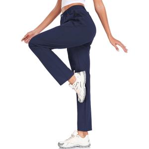 Women's Golf Pants Wrinkle Free UPF 50 Casual Pants Quick Dry Lightweight Travel Pants for Women on Plane with Zipper Pockets (XS)