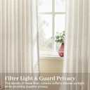 Pinch Pleated Linen Curtains 96 Inches Long for Living Room, Thick Semi Sheer Light Filtering Memory-Trained Back Tab Drapes, Natural Pinch Pleat Curtain with Hooks Rings for Bedroom Office, 2 Panels, 40"W x 96"L