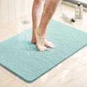 LuxStep Shower Mat Bathtub Mat,24x16 inch, Non-Slip Bath Mat with Drain, Quick Drying PVC Loofah Bathmat for Tub,Shower,Bathroom (Phthalate Free,Green)