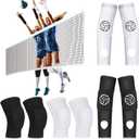 8 Pcs Volleyball Arm Sleeves and Knee Pads for Women Soft Breathable Dance Knee Gear Protector Passing Sleeves with Pads and Thumb Hole for Volleyball Dance