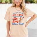 4th of July Shirt Women Patriotic Hot Dog American Flag T-Shirt Independence Day Funny Graphic Short Sleeve Tee Tops (S)