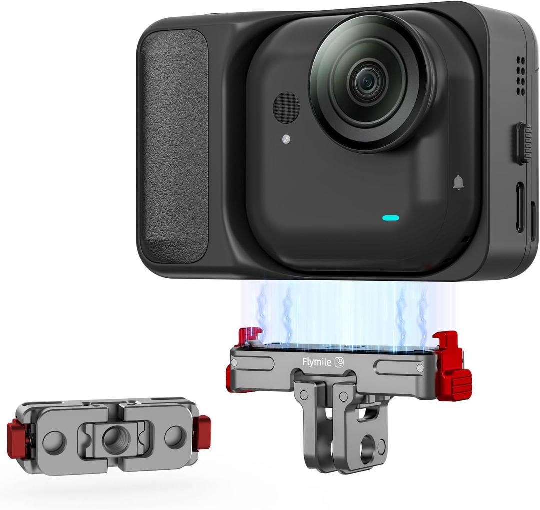 BRDRC Quick Release Mount for Insta360 GO Ultra, Aluminum Alloy Magnetic Expansion Adapter with 1/4 Inch Screw & for GoPro Adapter for Insta 360 GO Ultra Accessories