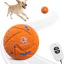 Smart Interactive Dog Ball - Auto Bouncing & Rolling, Chew-Resistant E-TPU Material, 3 Interactive Modes, IPX7 Waterproof, Smart Chase Pet Toy Ball for Medium and Large Dogs (Orange)
