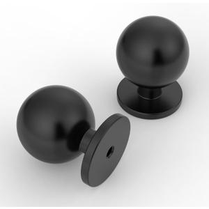 10 Pack 1.2 Inch Matte Black Cabinet Knobs - Round Drawer Knobs for Kitchen and Dresser Cabinets