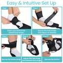 Vive Plantar Fasciitis Stretcher - Foot & Calf Stretcher for Men & Women, Achilles Tendonitis Brace Sling for Pain Relief - Dorsiflexion Therapy, Adjustable - Lightweight Arch & Heel Support (Medium)