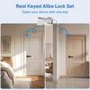Black Door Handle, Door Knob with Lock, 2 Pack Door Handle Sets for Bedroom