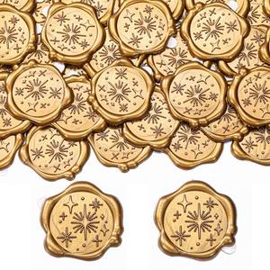 Yoption Star Wax Seal Stickers, 100 Pack Antique Gold Self-Adhesive Seals for Wedding Invitations, Party, Christmas, Envelopes, Gift Wrapping
