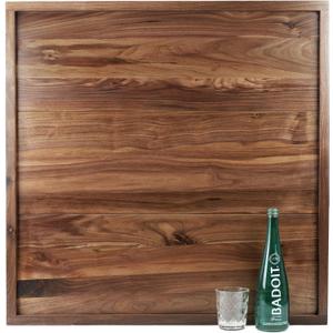 32 x 32 Inches Extra Large Square Black Walnut Wood Ottoman Tray, Serve Tea, Coffee Classic 2.65 Feet Wooden Decorative Serving Tray
