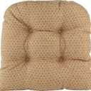 Klear Vu Gripper Overstuffed Universal Non-Slip Dining Chair Cushions for Kitchen Decor or Office Use, U-Shaped Skid-Proof Seat Pad, 15x15 Inches, 4 Count (Pack of 1), Ditzy Dot Natural