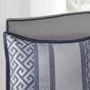 Madison Park Luxury Comforter Set-Traditional Jacquard Design All Season Down Alternative Bedding, Matching Bedskirt, Decorative Pillows, King(104"x92"), Bennett, Geometric Navy 7 Piece