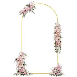 AFDBPXM-Wedding Arch Backdrop Stand, Gold Metal Arch Backdrop Stand for Wedding Bridal Baby Shower Photo Booth Birthday Party Garden Balloon Arch Decoration(gold-6.0FT) (6.0FT)