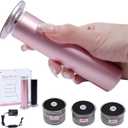 4.8IN Longer Electric Foot Callus Remover with 120pcs Sandpaper Discs, Professional Aluminum Callus Remover for Feet, Stepless Speed Control Pedicure Tools for Dead Skin (Pink-pro)