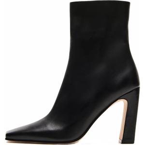 Lovee Cosee Ankle Boots for Women 2025 Chunky Heel Square Toe Heeled Boots with Zipper Comfort Fall Winter Party Office Date Night Travel Casual Outfit (8, Black)