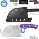 XYJ Authentic Since 1986,Heavy Duty Large Meat Cleaver,Serbian Chef Butcher Knife with Case,Chefs Vegetable Kitchen Knife,Full Tang for Outdoor Camping,Wood Handle with Sheath