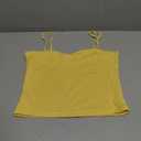 ForeFair Women Y2K Sweetheart Neck Sleeveless Crop Tank Tops Backless Spaghetti Strap Pleated Bustier Camis Going Out Top (Yellow, L)