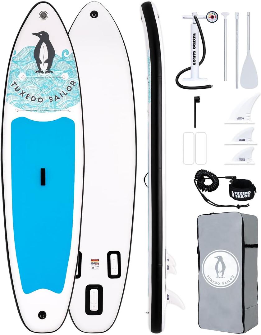 Tuxedo Sailor 10'6"33"6" Inflatable Stand Up Paddle Board with Premium SUP Accessories,Paddle Boards for Adults & Youth of All Skill Levels (Blue)