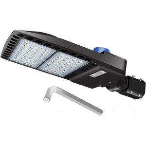 ledmo 200W LED Parking Lot Lights 5000K Street Shoebox Pole Lights Waterproof 26000LM Super Bright Dusk to Dawn Outdoor Commercial Area Flood Security Lighting Slip Fitter for Stadium Sport Garage