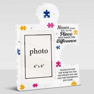 Team Appreciation Gifts Photo Frame, Thank You Farewell Retirement Gift for Coworkers Leader Teammate Employee Acrylic Puzzle Picture Frame, 4x6 Inches Photo