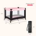 Dream On Me Nest Portable Baby Playard, Lightweight Foldable Travel Play & Nap Space with Carry Bag, Breathable Mesh Sides for Infants & Toddlers, Compact Indoor Outdoor Use, Pink
