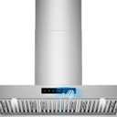 36 inch Range Hood Wall Mount, 1200 CFM with 4-Speed Gesture Sensing & Touch Control, Stainless Steel Ducted Kitchen Stove Vent Hoods with 2 LED Lights, Time Setting, Dishwasher-Safe Baffle Filters