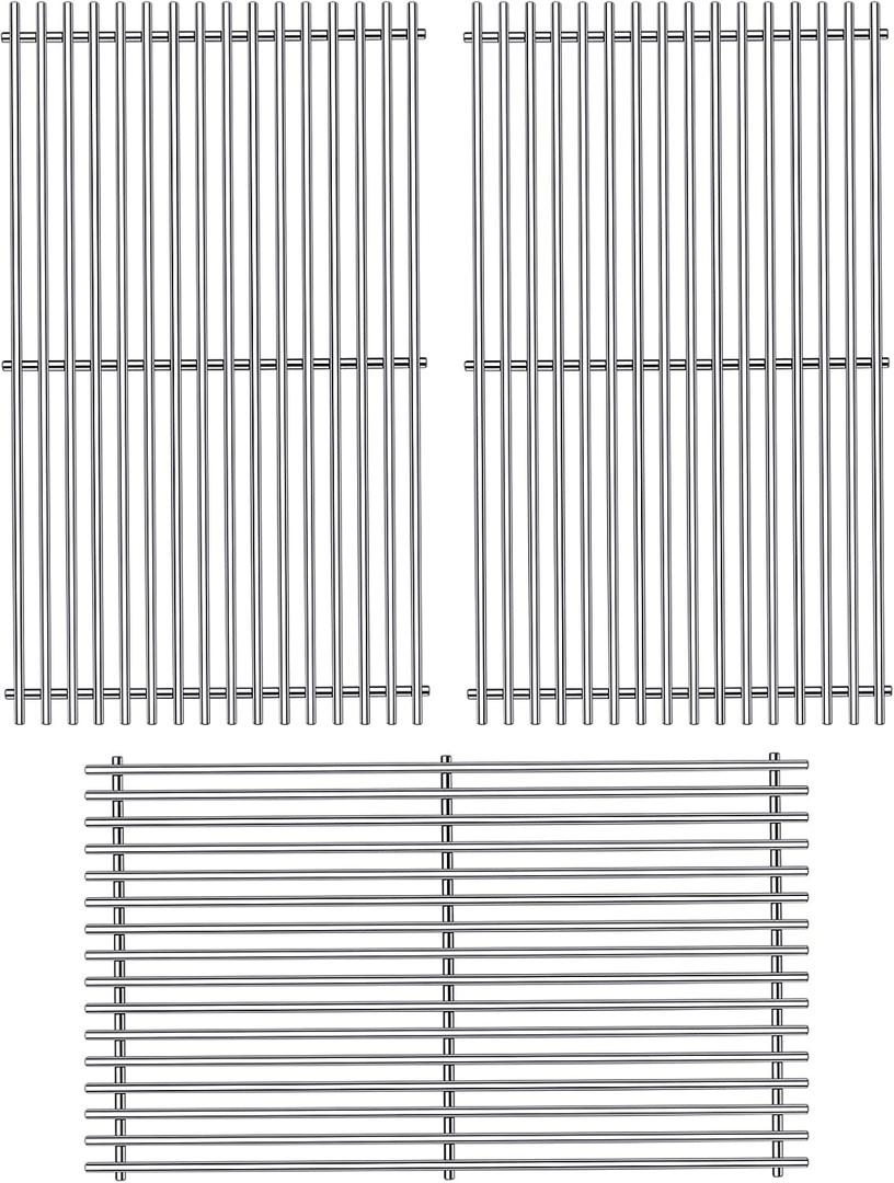 Grill Grates Parts for Weber Genesis Grill 66089, 66097, Weber Genesis II E-410, S-410, E/S-415, E/S-435, LX E/S-440, 18 Stainless Steel Grids BBQ Gas Grill Replacement Parts