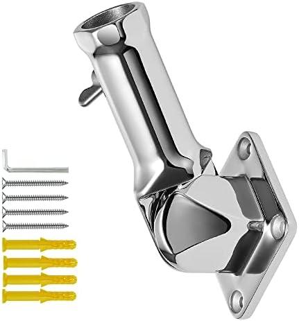 ZOMCHAIN Flag Pole Holder, Flag Pole Bracket 304 Stainless Steel, 180 Degree Flag Pole Mounting Bracket, Heavy Duty for 1inch Flag Pole