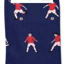 Men's Fun Football Print Mid-Calf Socks, Breathable Cotton, for Teens & Adults, Ideal Football Fan Gift, One Size