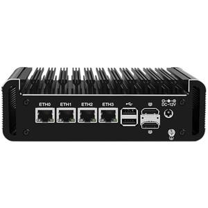 Firewall Micro Appliance, Fanless Mini PC Intel N100 Quad Core, DDR5 RAM, VPN, Router PC, AES-NI, 4 Intel 2.5GbE I226-V LAN, Barebone