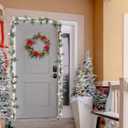 6ft Christmas Smokey Pine Garland with Lights and Stars,Battery Operated Garland with Timer,Christmas Decorations for Fireplace Home Stair Railing Outdoor Holiday Decor