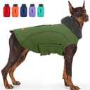 EMUST Dog Jackets for Winter, Cold Weather Coats for Dogs, Soft Winter Jackets for Medium Large Dogs, Pet Vest for Small Medium Large Dogs, Green, L (Large(Pack of 1))