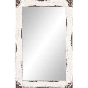 Patton Wall Decor 24x36 Distressed White Reclaimed Wood Wall Mirror Patton Wall Decor 24x36 Distressed White Reclaimed Wood Wall Mirror