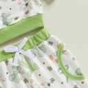 Toddler Baby Girl St Patricks Day Clothes Bow Clover Print Crewneck Sweatshirt Tops Sweatpants Set 2 Piece Outfit (Green)