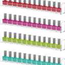 Cerpourt 4 Pack Nail Polish Rack Wall Mounted Shelf, Clear Acrylic Nail Polish Organizer Display,Clear Nail Polish Wall Rack Nail Supplies for Nail Techs